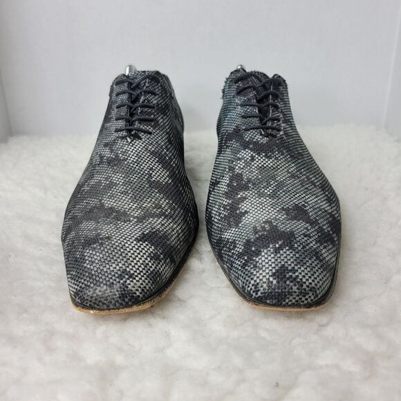Messico Men's Size 9.5 Oxford Derby  Gray  Leather Camo Shoes - Picture 3 of 11
